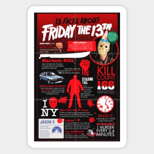 13 Facts about Friday the 13th Sticker